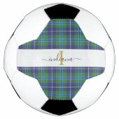 Plaid Tartan Monogramme Classique Nom Script (Devant)