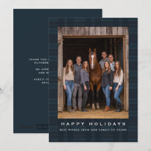 Plaid Tartan Paardensport Stal Ranch Kerstmis Feestdagenkaart