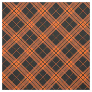 Plaid / tartan patroon sinaasappel en zwart stof