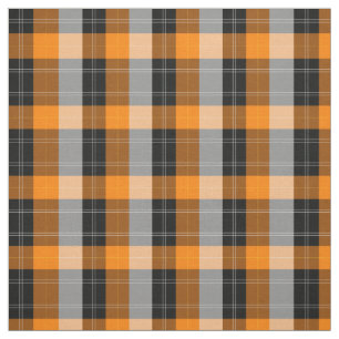 Plaid / tartan patroon sinaasappel en zwart stof
