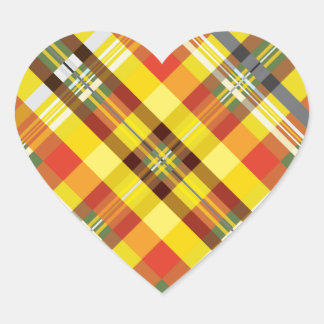 Plaid / Tartan - Zonnebloem - Hart Sticker