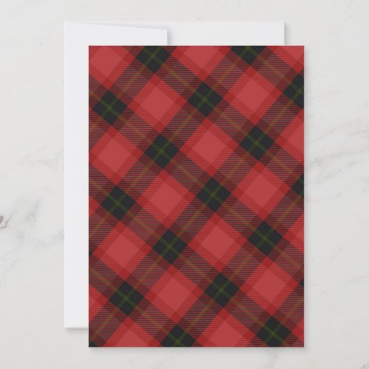 Plaid Time Vier Tea Party Kerstmis 4e verjaardag Kaart (Achterkant)