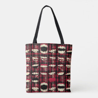 Plaid tooth tas