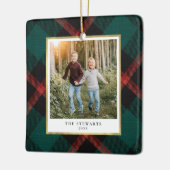 Plaid Traditie Foto Keramisch Ornament (Links)