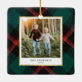 Plaid Traditie Foto Keramisch Ornament (Achterkant)