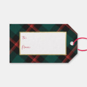 Plaid traditie Kerstmis Cadeaulabel (Voorkant (Horizontaal))