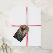 Plaid Traditie Kerstmis Foto Cadeaulabel (Met Touw)