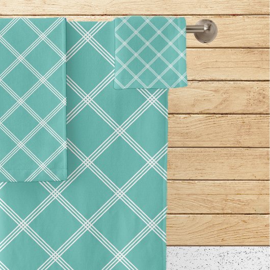 Plaid Turquoise et blanc classique