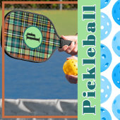 Plaid Turquoise Grijs Sinaasappel MInt Groen Perso Pickleball Paddle