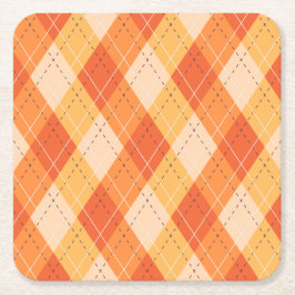 Plaid Vakantie Herfst Herfst Thanksgiving Oogst Le Vierkante Kartonnen Onderzetter