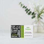 Plaid vert de Kelly, carte de visite grunge de (Debout devant)