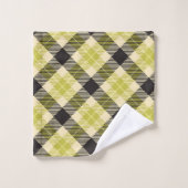 Plaid vert olive et tataré noir (Gant de toilette)