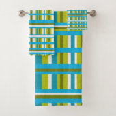 Plaid vert turquoise, olive et citron vert (En situation)