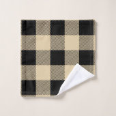 Plaid vintage Tan et Buffalo noir (Gant de toilette)