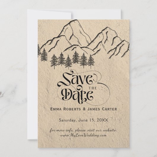 Plaid Wilderness Save the Date Kaart (Voorkant)