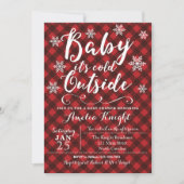 Plaid Winter Snowflake Baby Shower Invitations (Devant)