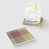 Plaid With Design  Stenen Onderzetter (Zijkant)
