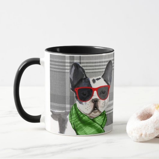 Plaid with the Boston Terrier Christmas Dog Mug (Avec donut)