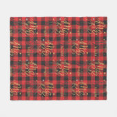 Plaid Zwart Rood Check Kerstmis Fleece Deken (Voorkant (Horizontaal))