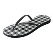 Plaid - Zwart Wit - Emo - Paar Teenslippers (Schuin)