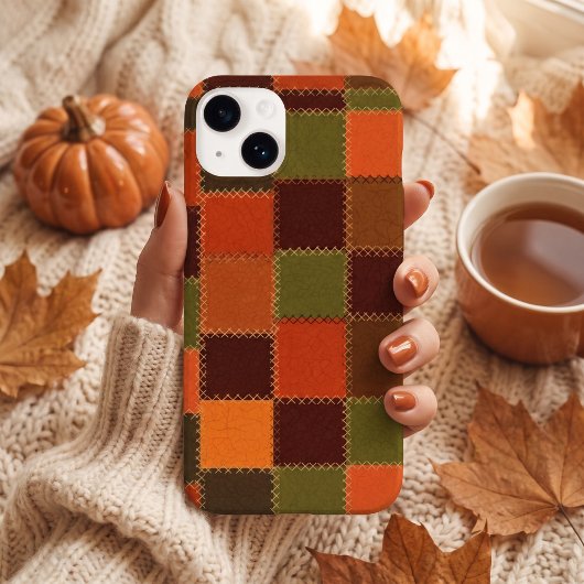 Plaids-geruite namaak patchwork Case-Mate iPhone case