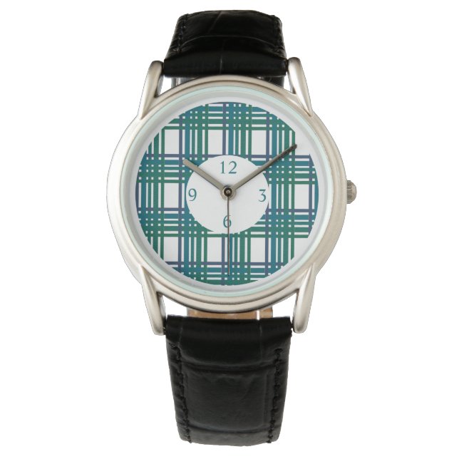 Plaids Pattern mannen Watch Horloge (Voorkant)