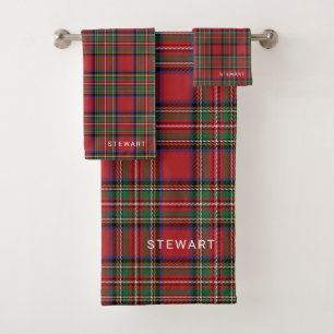 Plaids rustieke rood en groen Stewart Tartan Bad Handdoek