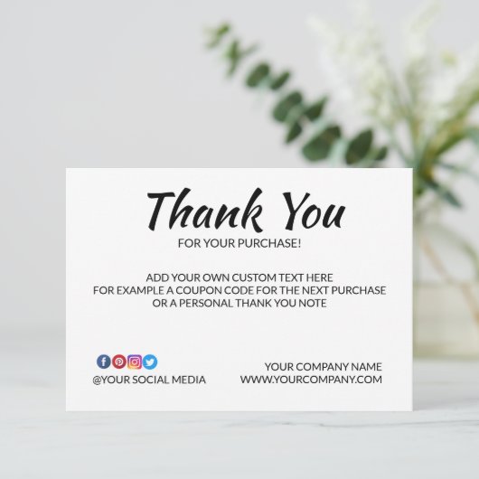 Plain Aangepaste Logo placeholder Bedankt (Staand voorkant)