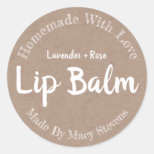 Plain and Simple Kraft Lip Balm Pot Labels (Voorkant)