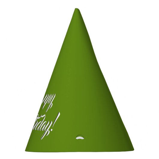 Plain Avocado Green Happy Birthday Feesthoedjes (Rechts)