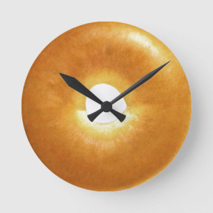 Plain Bagel Round Wall-klok Ronde Klok
