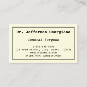 Plain & Basic General Surgeon Visitekaartje