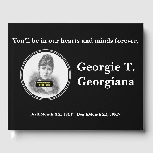 Plain & Basic Memorial Guest Book Gastenboek (Voorkant)