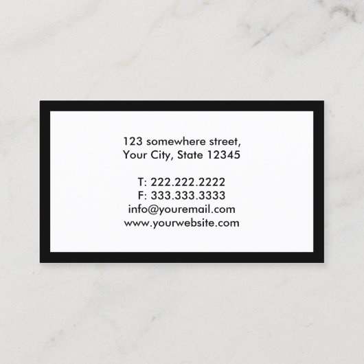 Plain Black Border Journalist Visitekaartje (Achterkant)