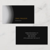 Plain Black Grey Manager Visitekaartje (Voorkant / Achterkant)