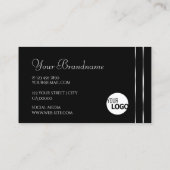 Plain Black Silver Decor Sparkle Diamonds voeg Log Visitekaartje (Achterkant)