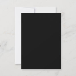 Plain Black Wedding 3,5 inch x 5 inch Matte Blank RSVP Kaartje