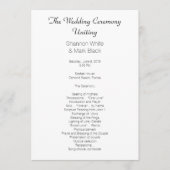Plain Black White Flat Wedding Program Sjabloon (Voorkant)