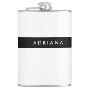 Plain Black White Professional-minimalistische naa Heupfles