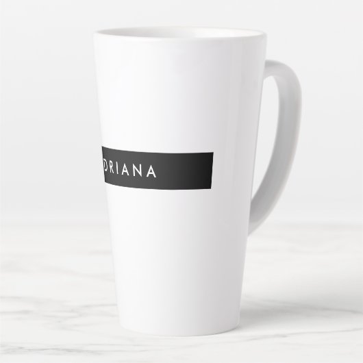 Plain Black White Professional-minimalistische naa Latte Mok (Rechterhoek)