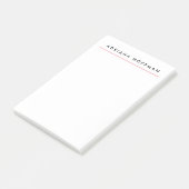Plain Black White Professional-minimalistische naa Post-it® Notes (Schuin)