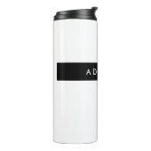 Plain Black White Professional-minimalistische naa Thermosbeker (Gedraaid links)