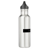 Plain Black White Professional-minimalistische naa Waterfles (Links)