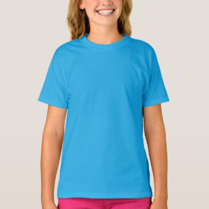 Plain Blauwgroen Girls' Basic Hanes Tagless T-Shir T-shirt