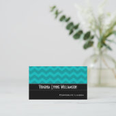 Plain Blue Chevron Modern Visitekaartjes (Staand voorkant)