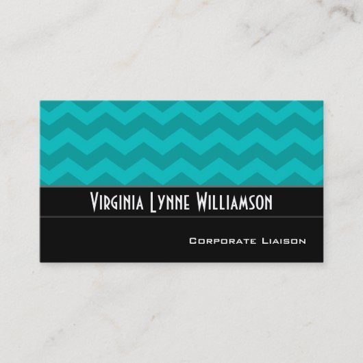 Plain Blue Chevron Modern Visitekaartjes (Voorkant)