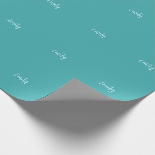 Plain Blue Green Modern Minimalistisch Cadeaupapier (Hoek)