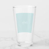 Plain Blue Green Modern Minimalistisch Glas (Achterkant)