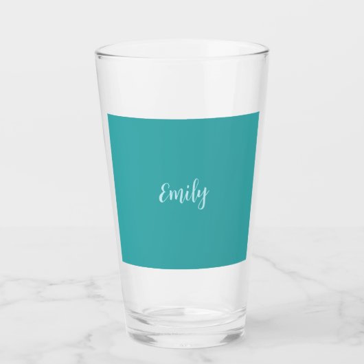 Plain Blue Green Modern Minimalistisch Glas (Voorkant)
