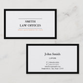 Plain Bold Border Lawyer/Attorney Visitekaartje (Voorkant / Achterkant)